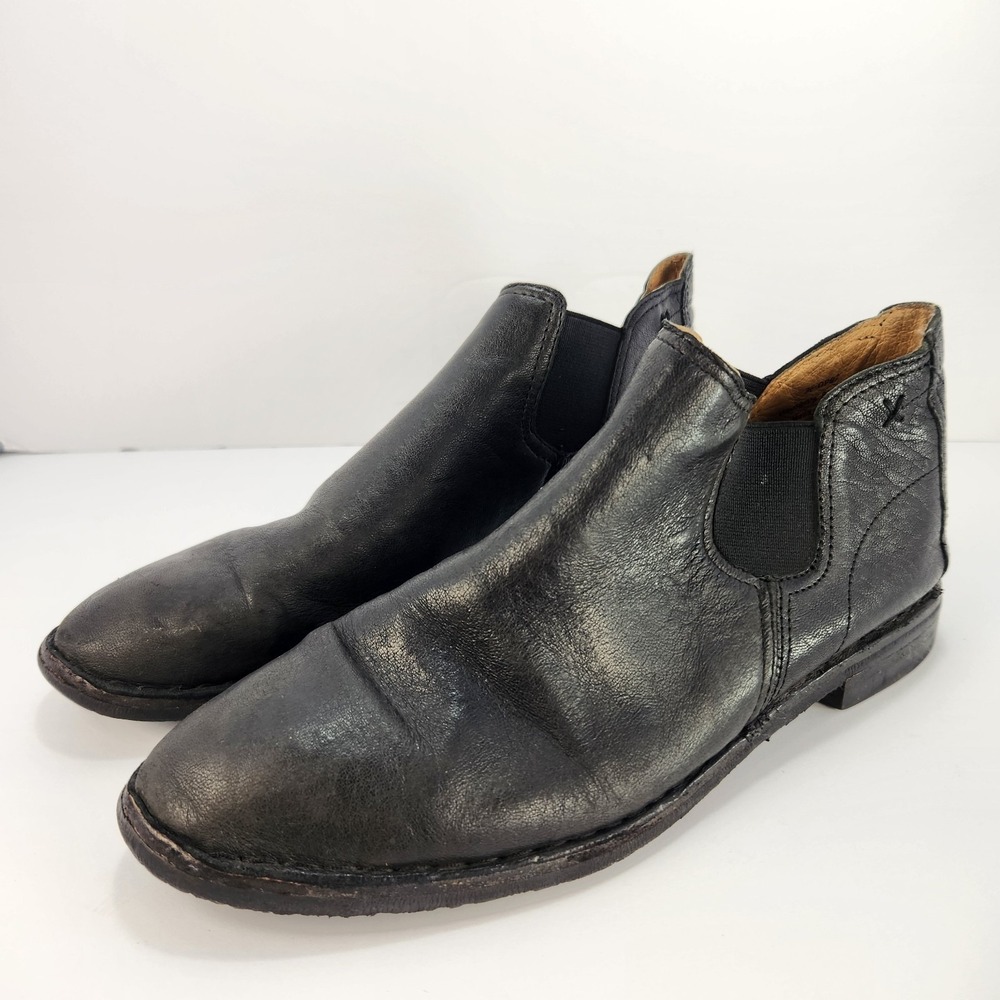 Trask Women's Black Leather‎ Casual Minimalist Ankle Boots Size 8.5 M